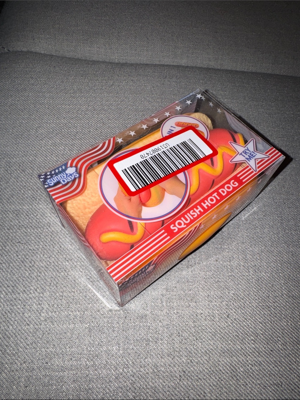 Red Squish Hot Dog Toy - Squishy Stress Relief